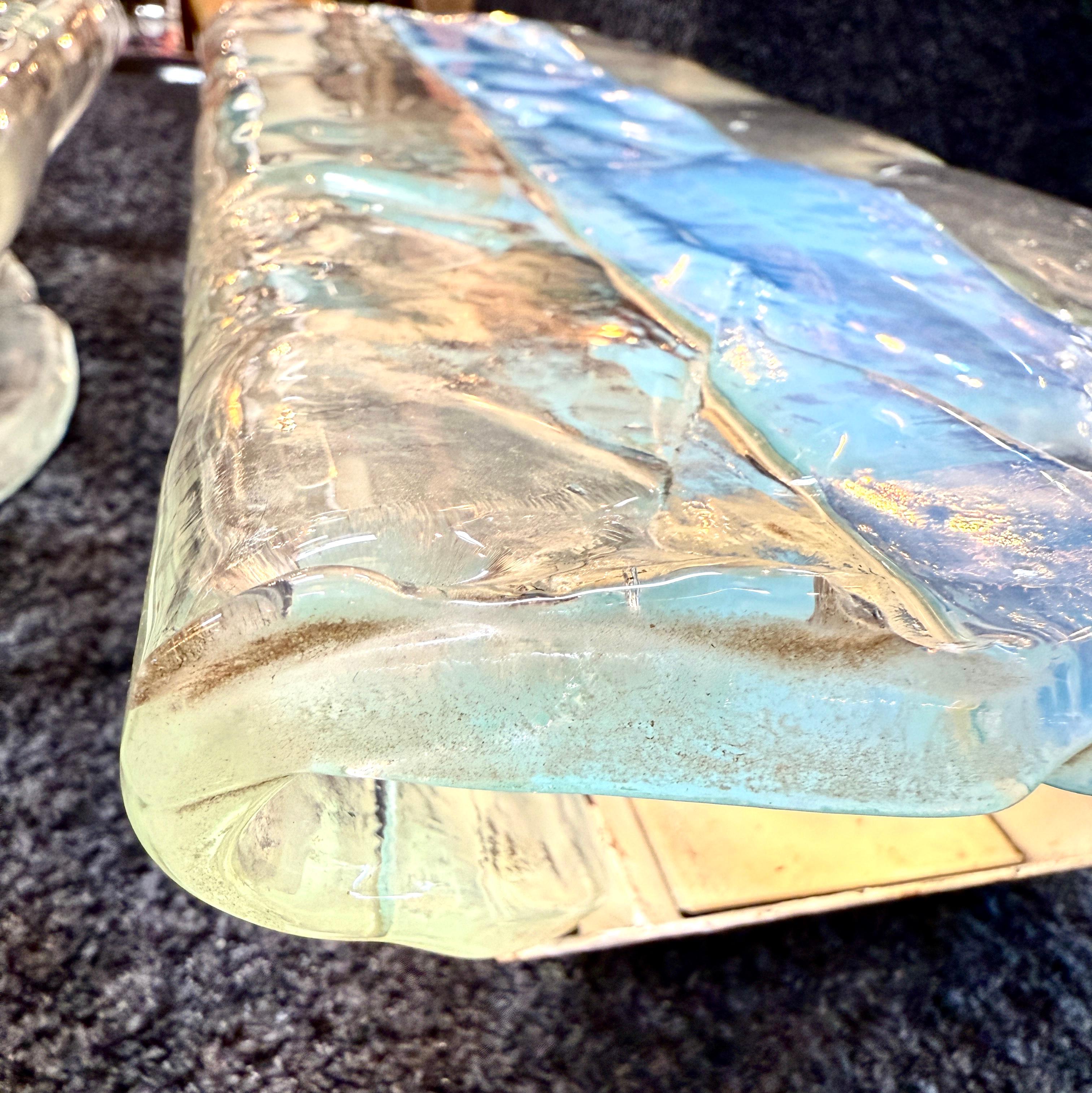 Italian Murano Glass Wall Sconces by Mazzega, Set of 3 Cristal de Murano en venta