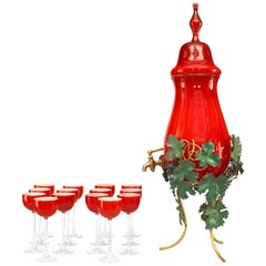 Vintage Italian Murano Holiday Wine Service