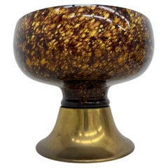 Italienische Murano-Glas mit Messing-Mittelstück Schale , 1970er Jahre