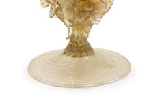 Italian Murano Gold Dusted Glass Candlestick