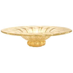 Italian Murano Gold Dusted Glass Centerpiece or Compote