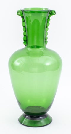 Italian Murano Green Empoli Glass Vase