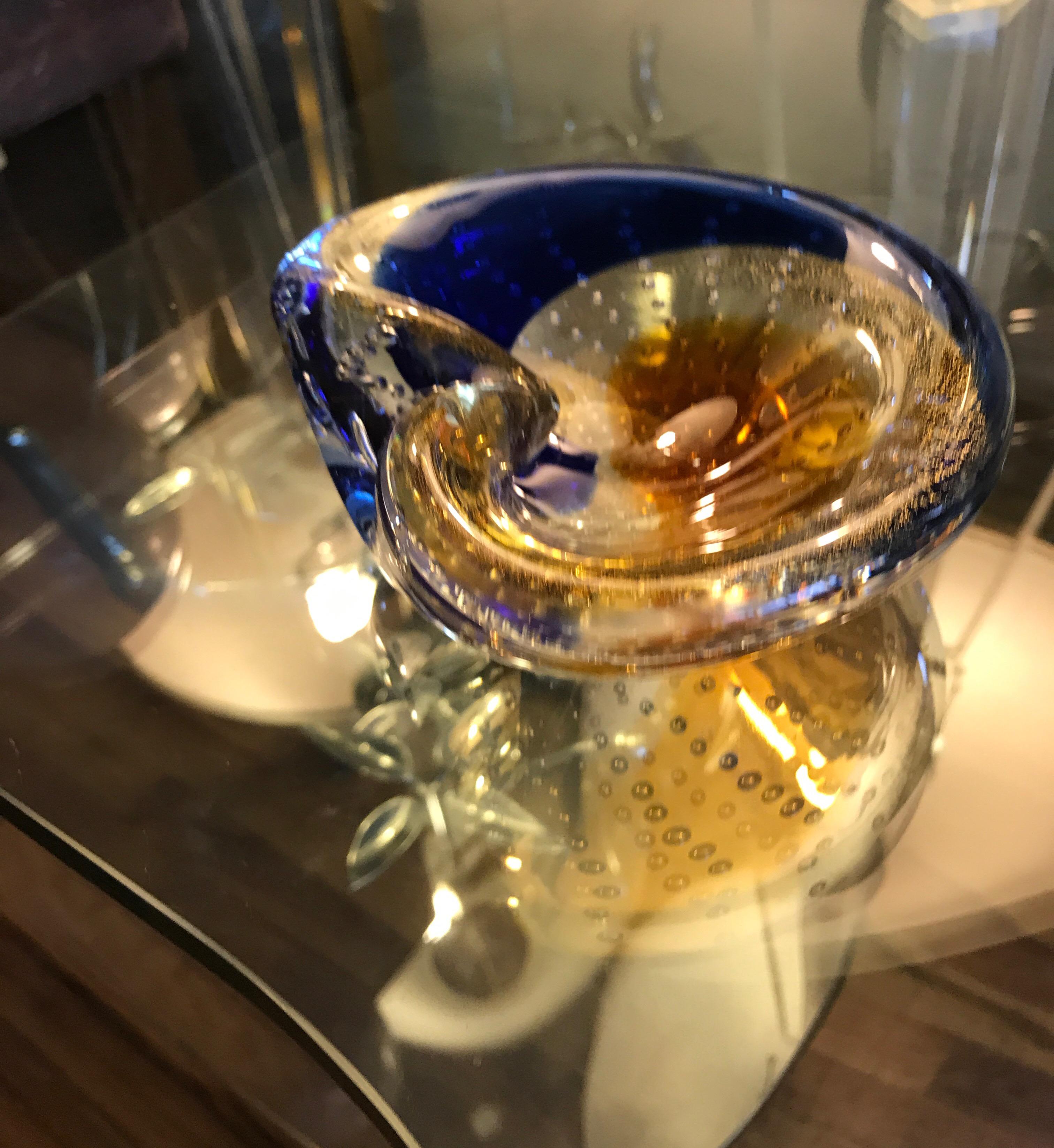 Italian Murano Hand Blown Glass Midcentury Bowl or Ashtray 12