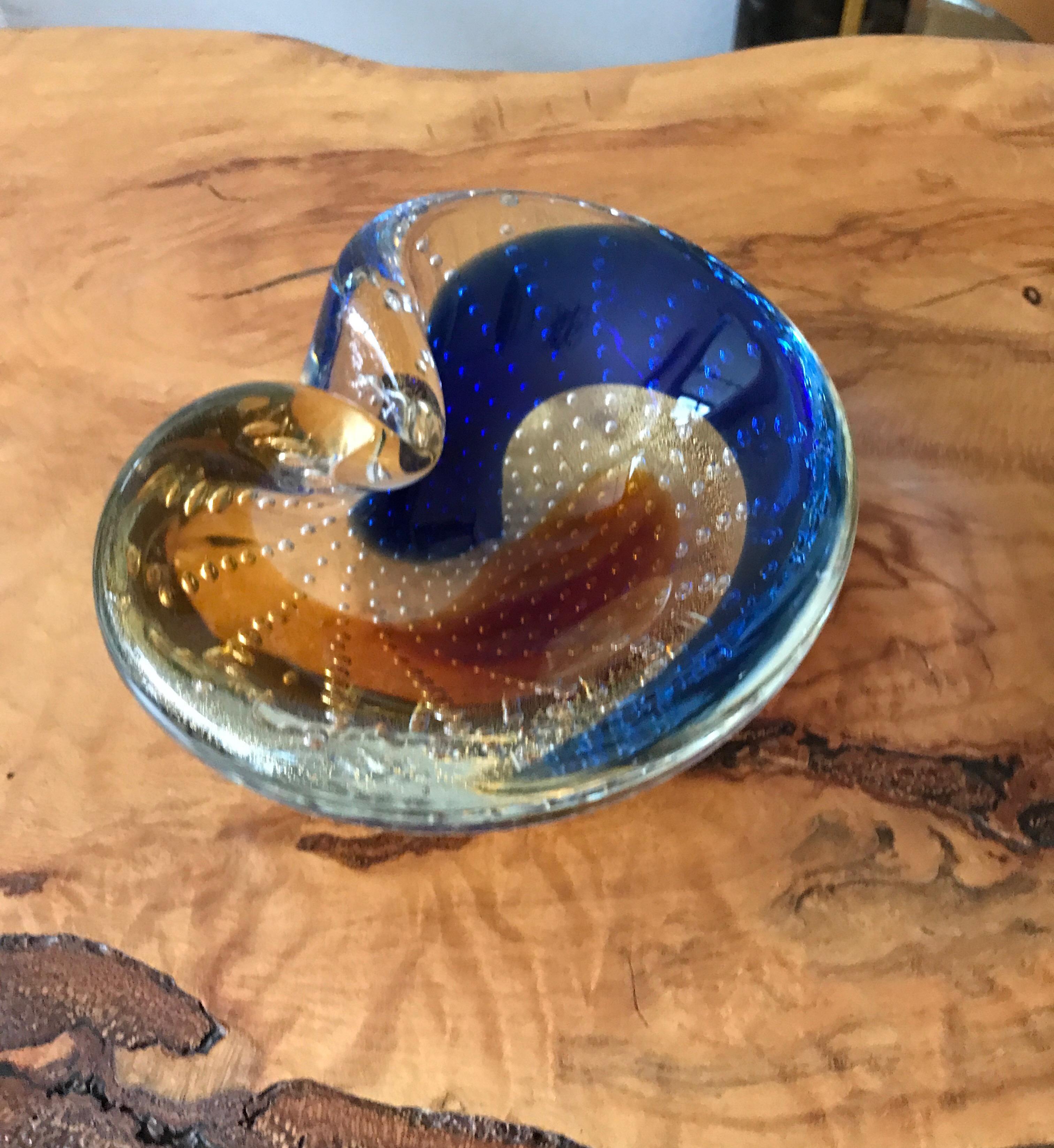 Italian Murano Hand Blown Glass Midcentury Bowl or Ashtray 14