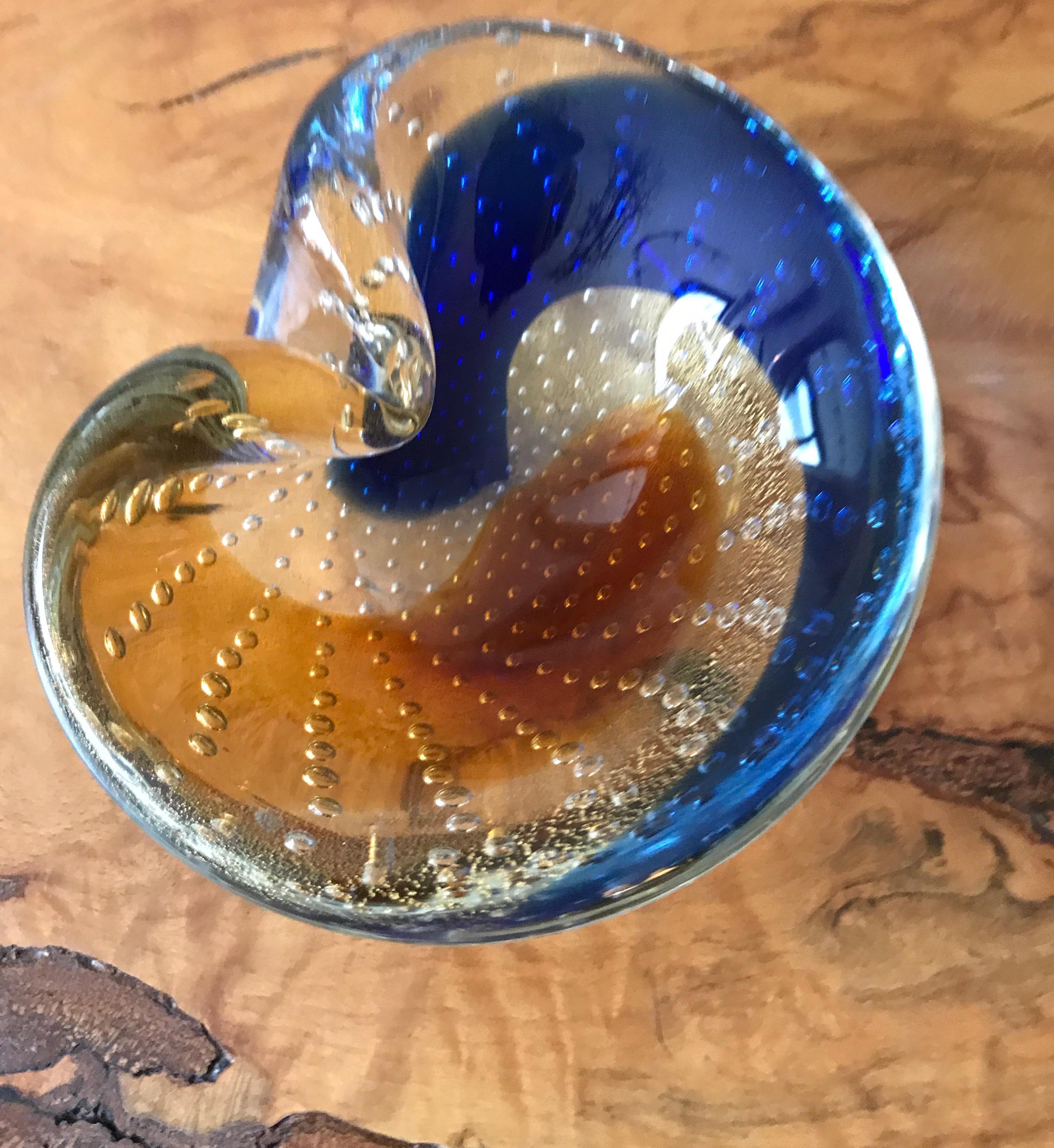 Italian Murano Hand Blown Glass Midcentury Bowl or Ashtray 15