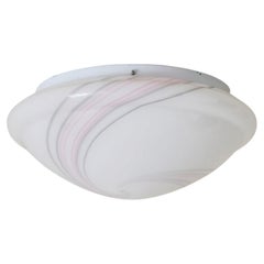Italian Murano Hand-Blown Swirl Glass Flush Mount, 1970s
