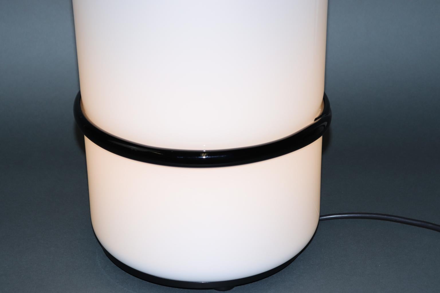 Italian Murano Hand Blown Table Lamp Aquamarine Glass Ball Detail For Sale 5
