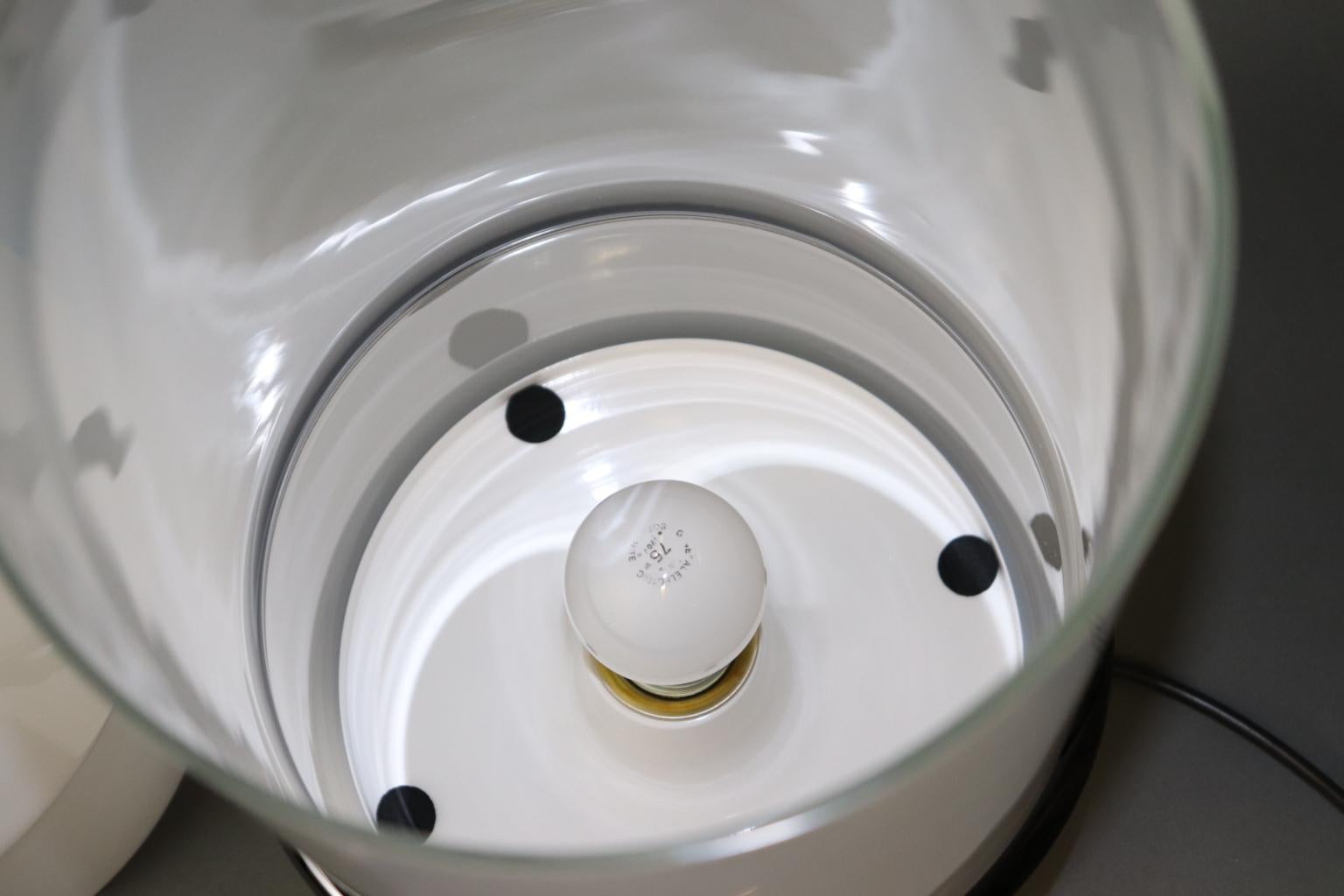 Italian Murano Hand Blown Table Lamp Aquamarine Glass Ball Detail For Sale 7