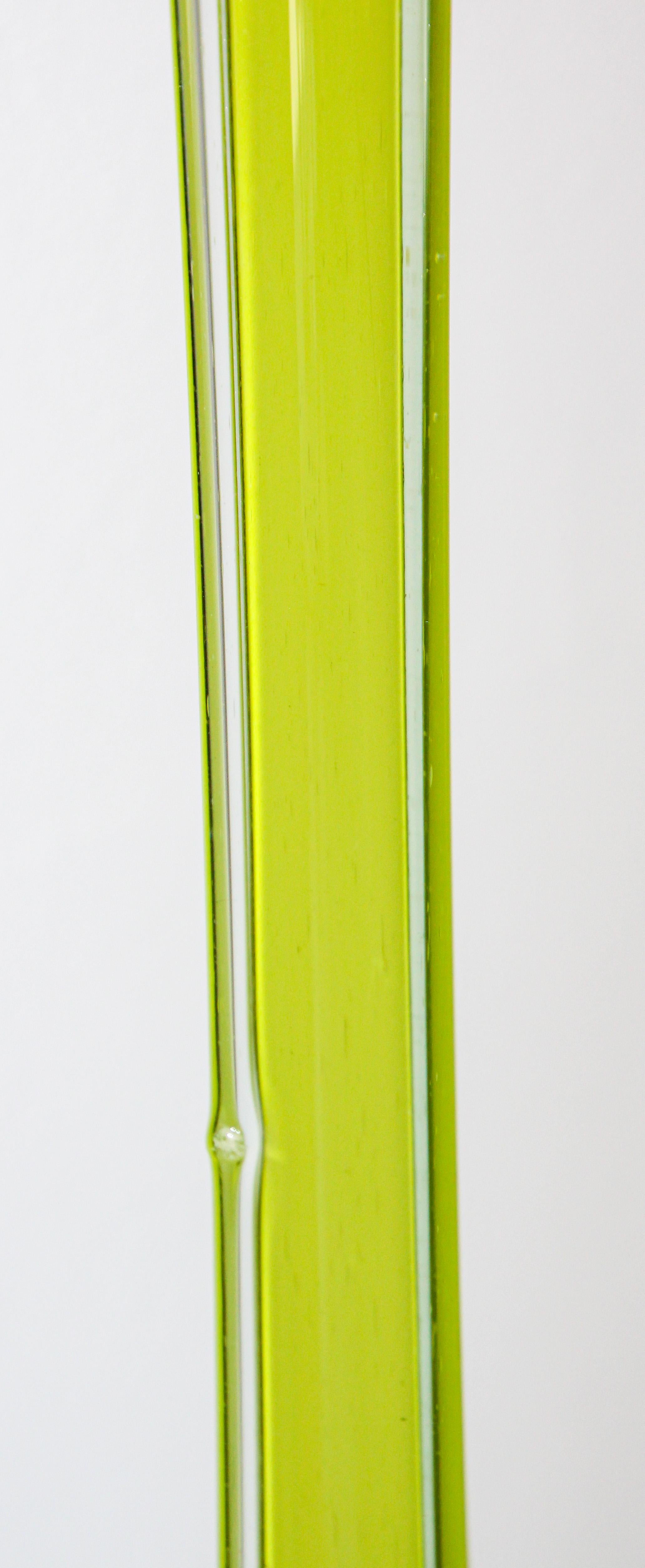 Italian Murano Handblown Art Glass Vase Sculpture Long Neck For Sale 7
