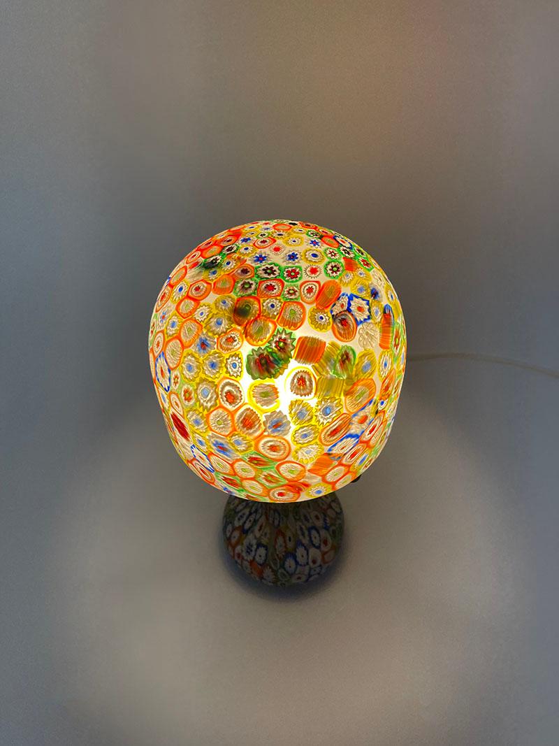 20th Century Italian Murano handblown glass Millefiori table lamp, 1960s