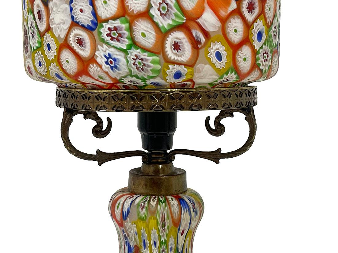 Blown Glass Italian Murano handblown glass Millefiori table lamp, 1960s