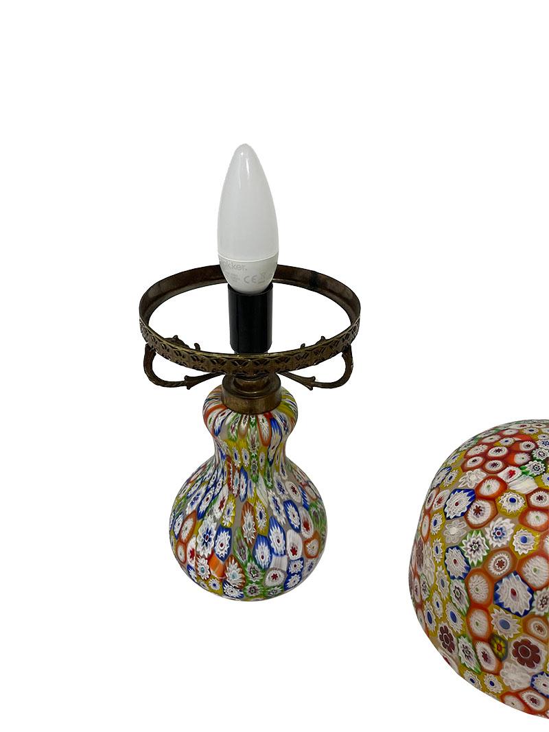 Italian Murano handblown glass Millefiori table lamp, 1960s 3
