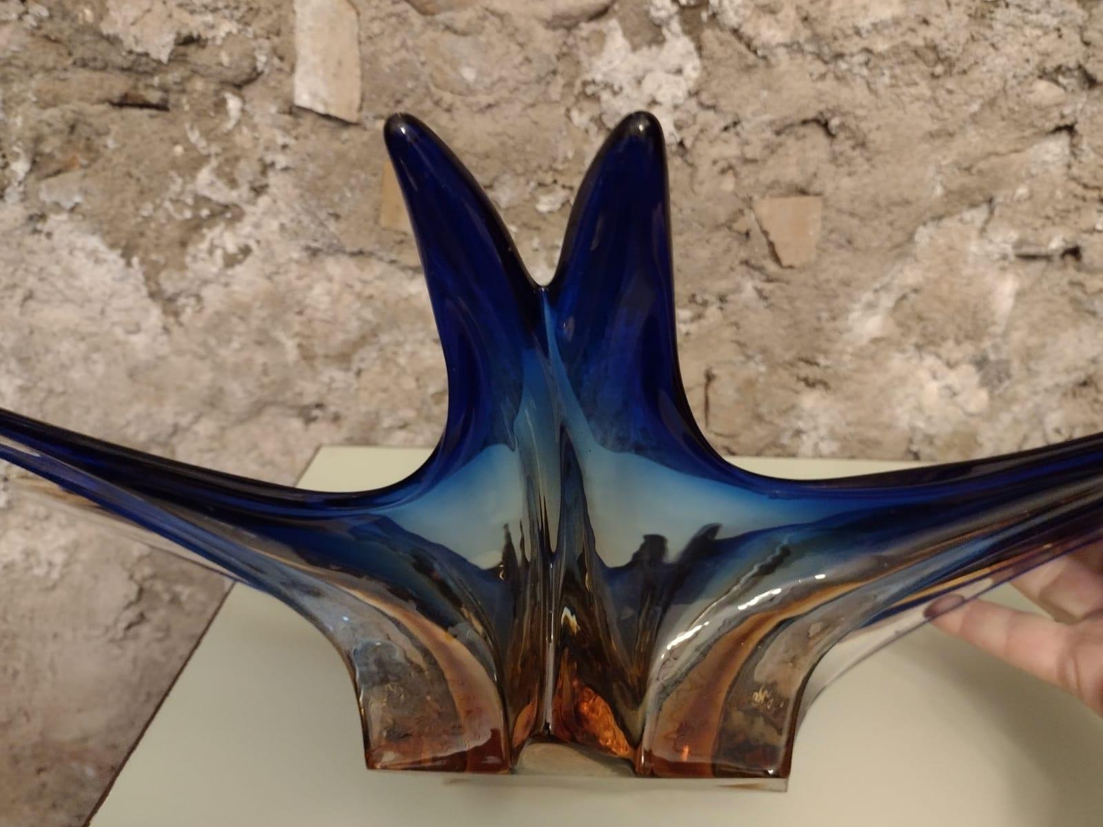 Schale/ Tafelaufsatz aus mundgeblasenem italienischem Sommerso-Kunstglas im Zustand „Gut“ in London, GB