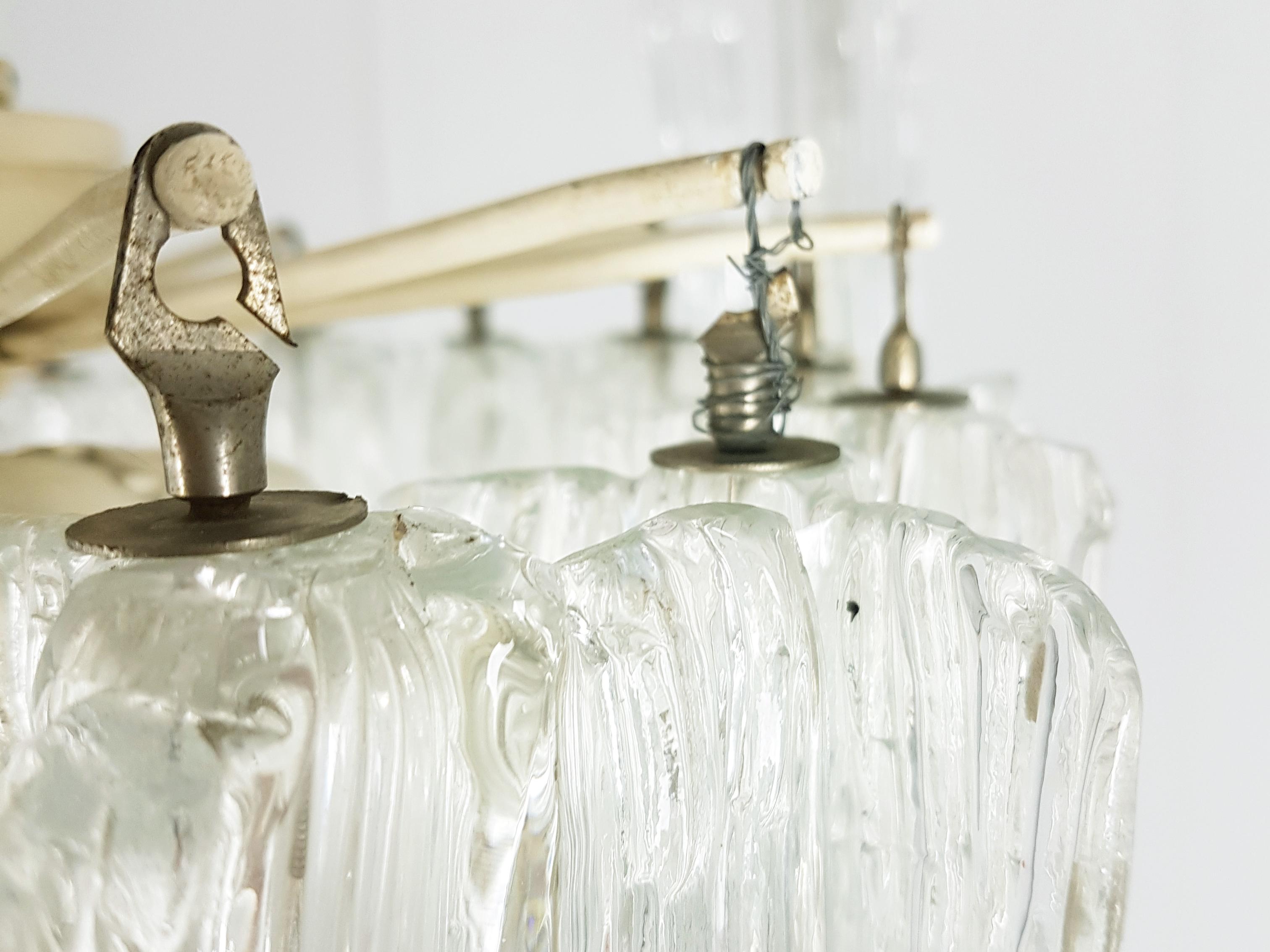 20th Century Italian Murano Handmade Glass Chandelier by Toni Zuccheri for Venini, 1960s For Sale