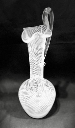 Italian Murano (Label VM 037) "Millerighe" Carafe, Circa 1985