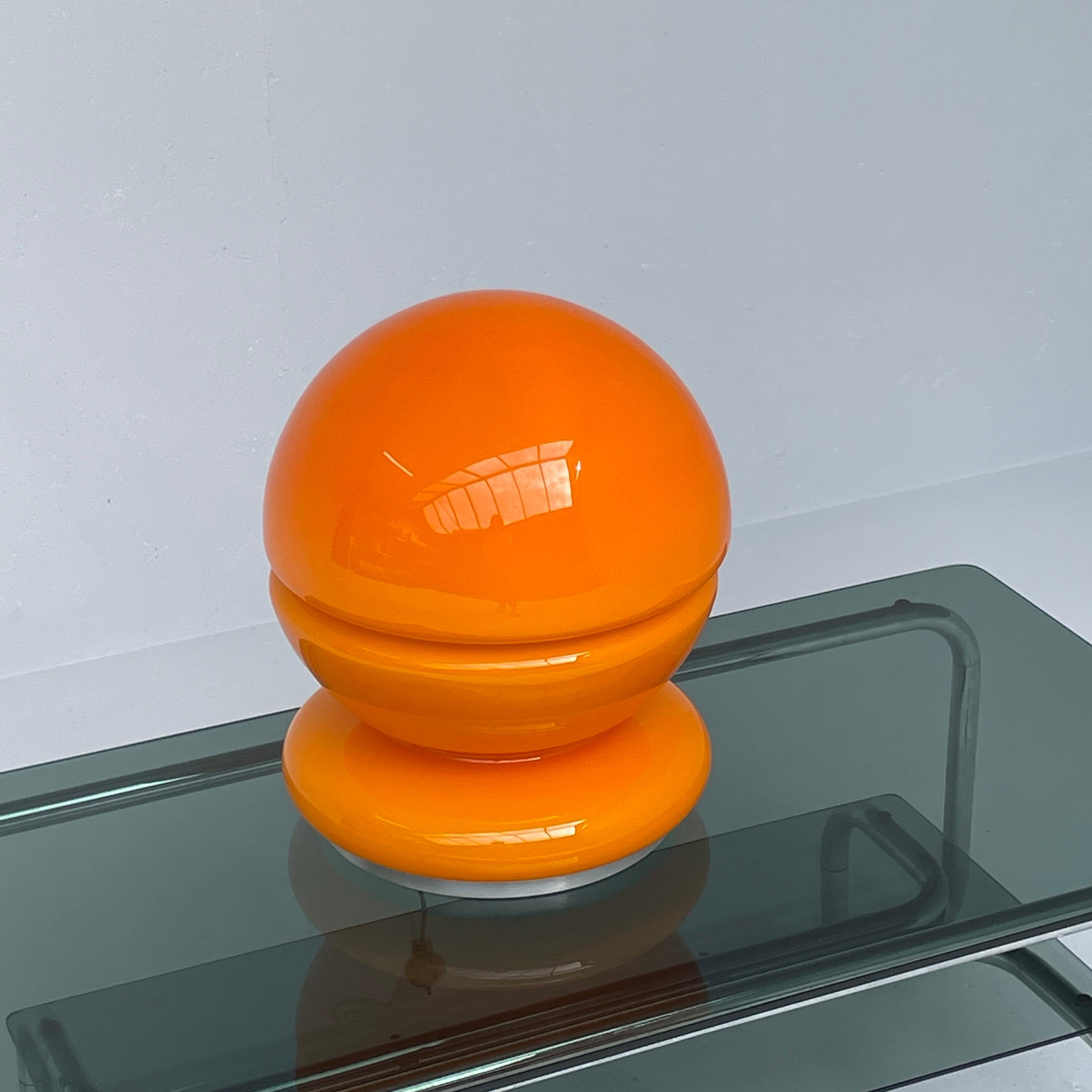 Mid-20th Century Italian Murano Lamp, Orange Blown Glass