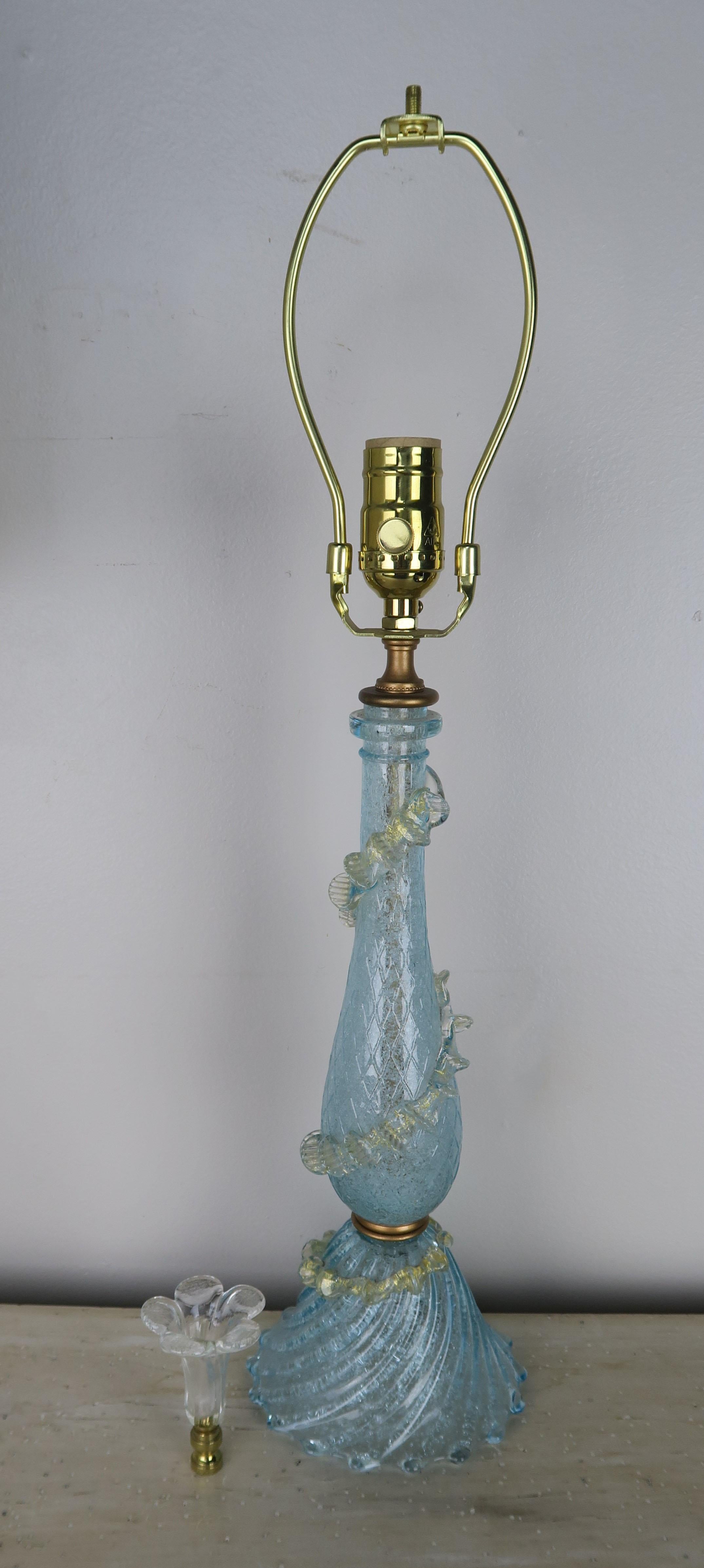 Mid-Century Modern Italian Murano Lamps with Parchment Shades, Pair