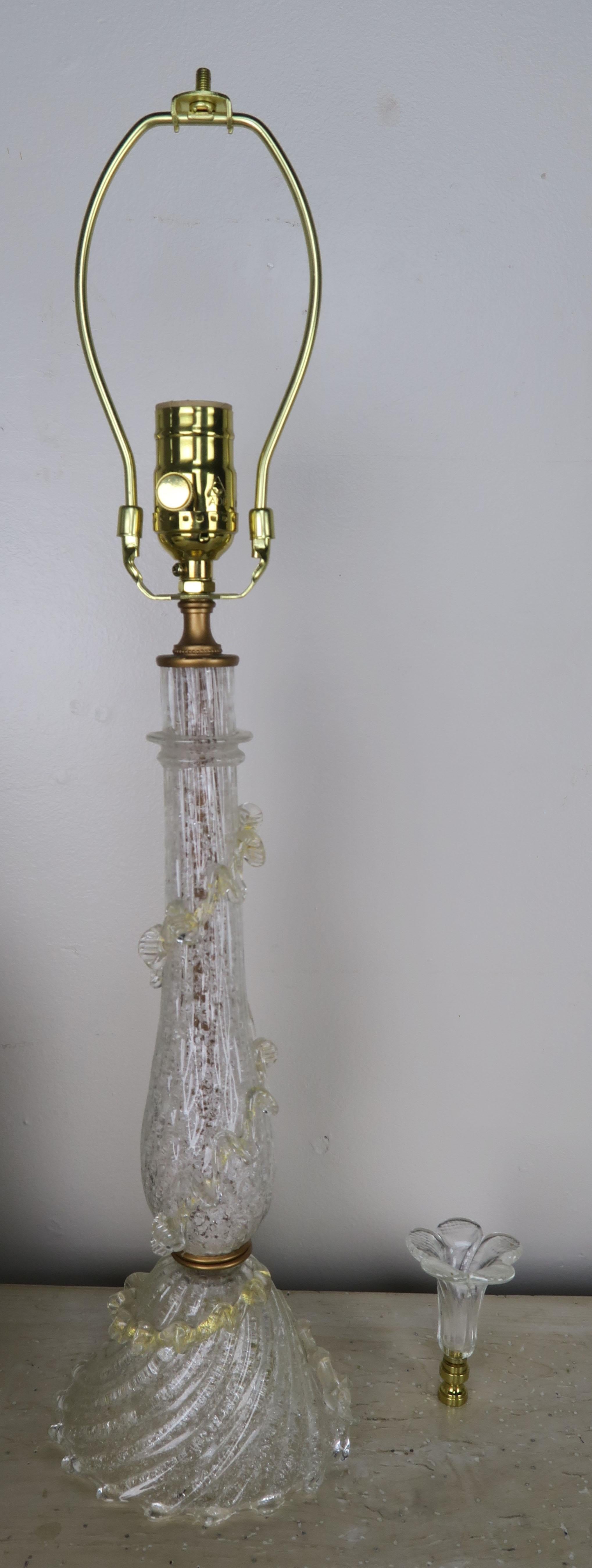 Hand-Crafted Italian Murano Lamps with Parchment Shades, Pair