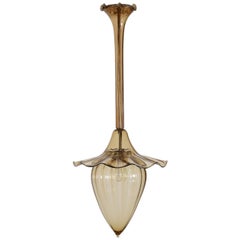 Italian, Murano, Late Art Deco Blown Glass Pendant Light, ca. 1940’s