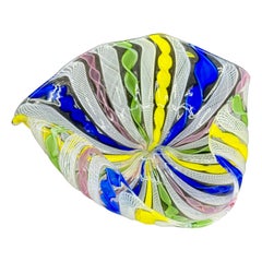 Italienische Murano Latticino Bandglasschale, Italien CIRCA 1960er Jahre