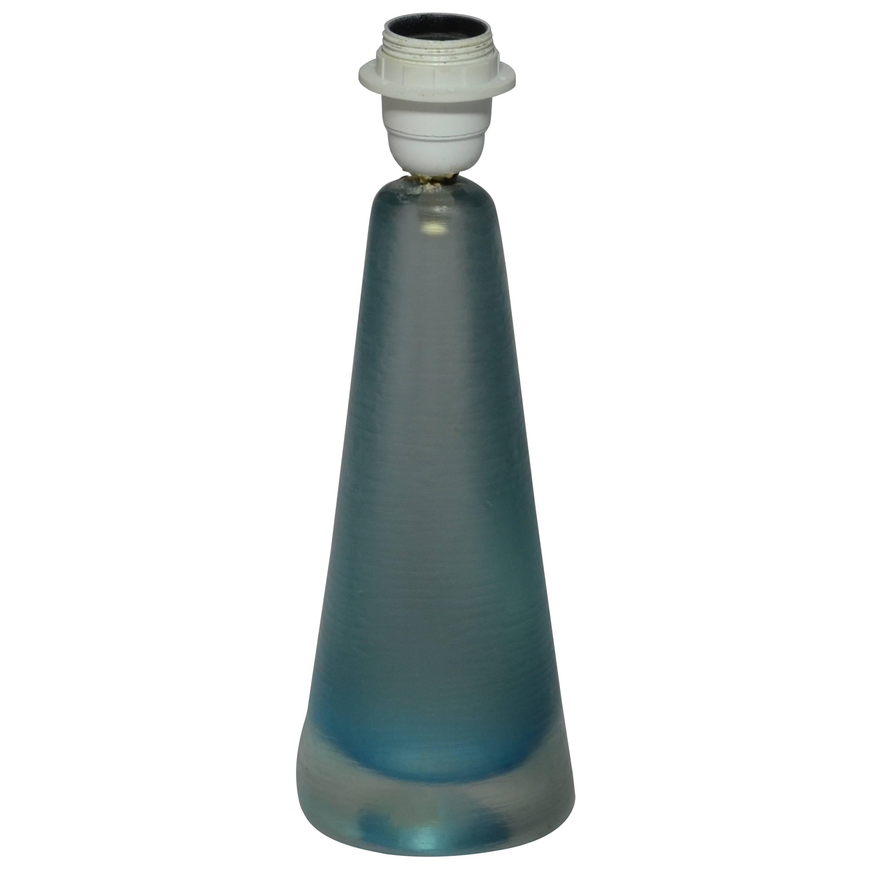 Italian Murano light blue table lamp marked Venini, 1950s 

Murano light blue glass table lamp. From Italy, from mid-20th century. It is signed “Venini Murano Italia” with acid mark of Venini & C., which was used from 1946-1966. The lamp is in
