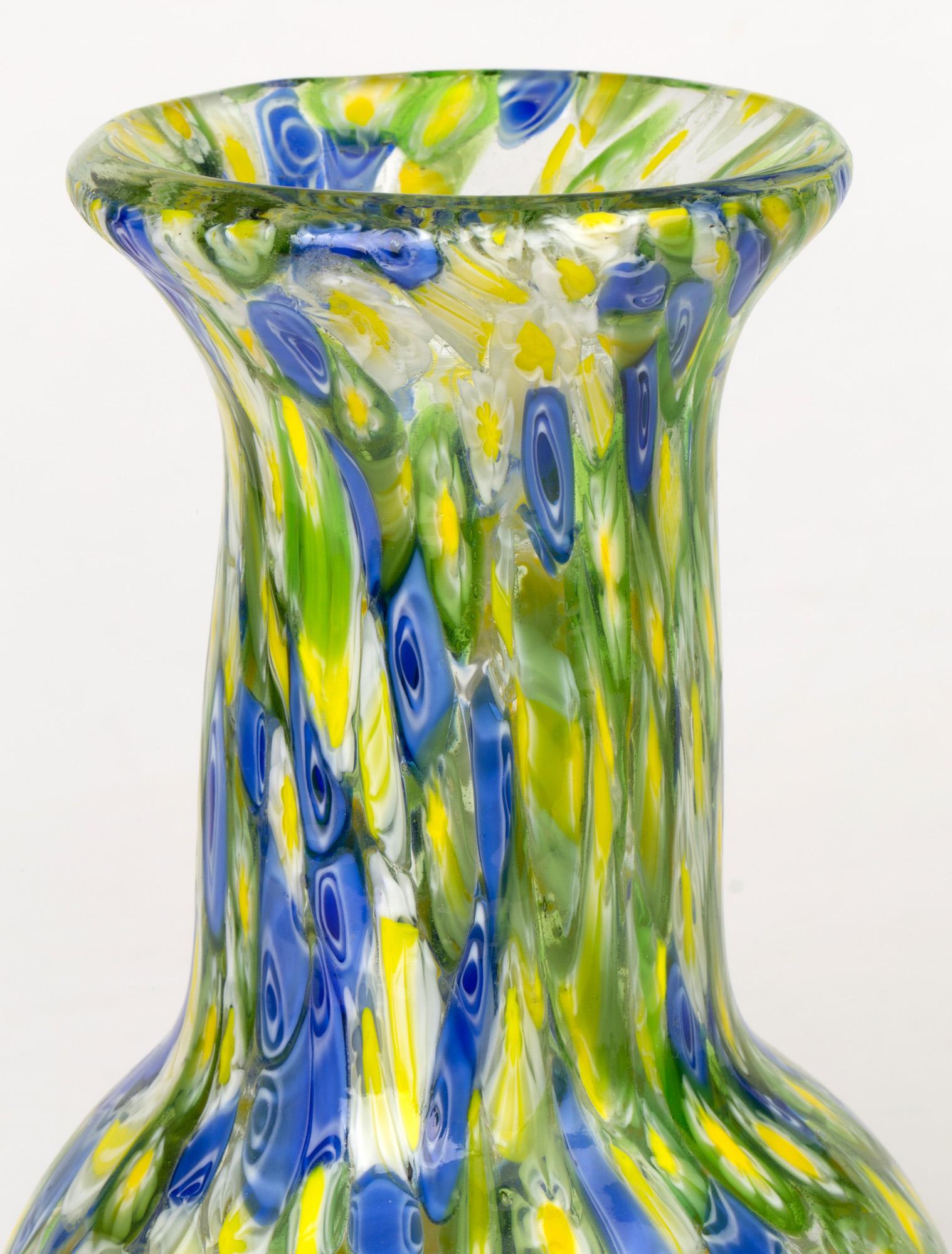 Italian Murano Midcentury Murrine Art Glass Vase 3