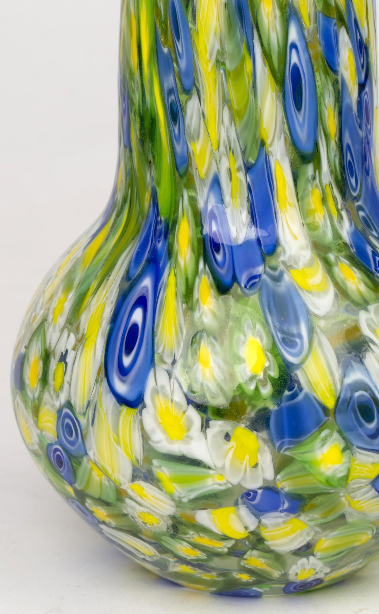 Mid-Century Modern Italian Murano Midcentury Murrine Art Glass Vase