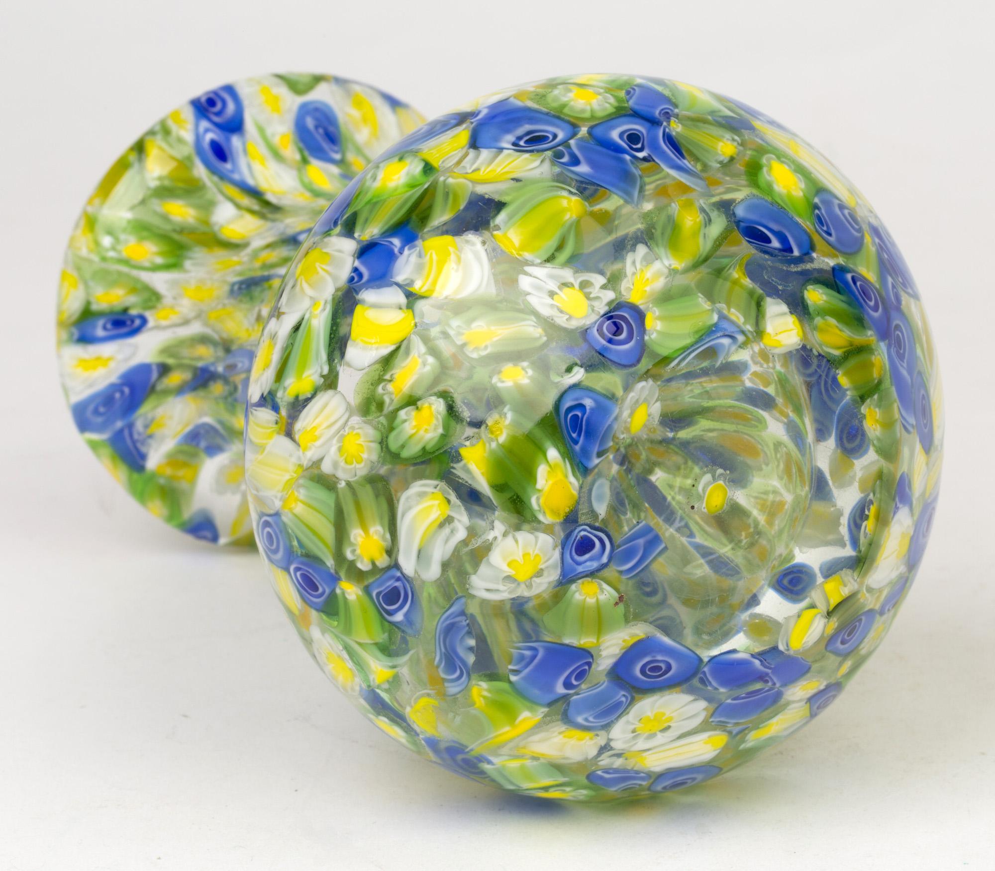 Italian Murano Midcentury Murrine Art Glass Vase 1