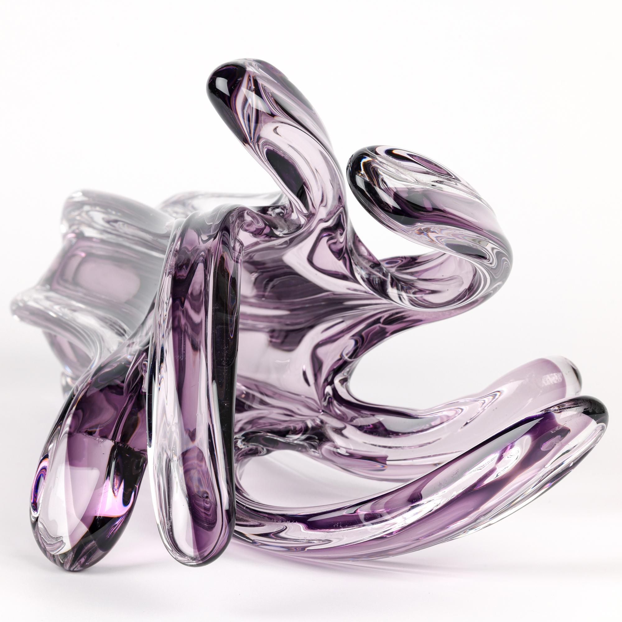 Italian Murano Mid-Century Sommerso Stylized Tentacle Art Glass Vase For Sale 4