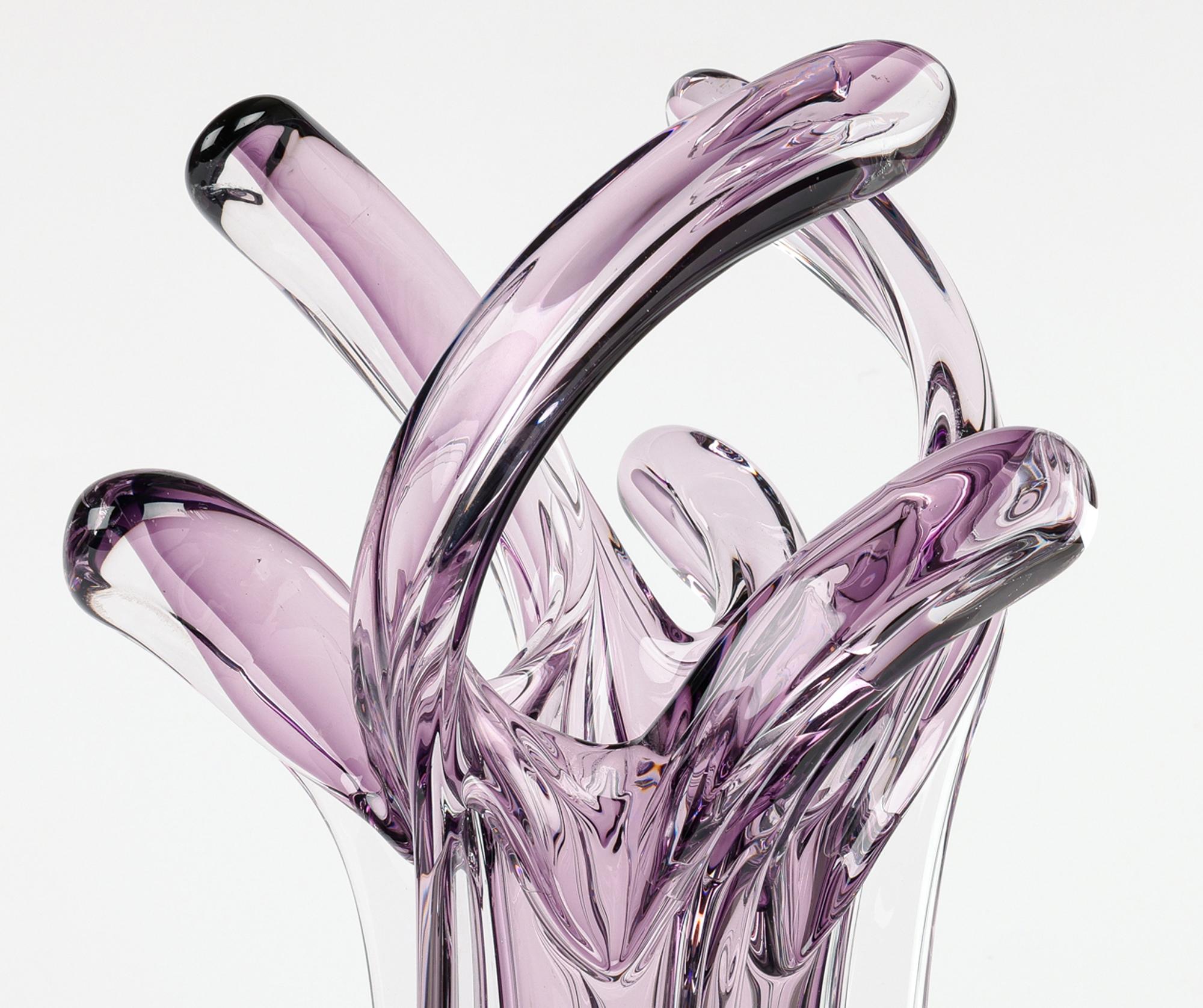 Italian Murano Mid-Century Sommerso Stylized Tentacle Art Glass Vase For Sale 7