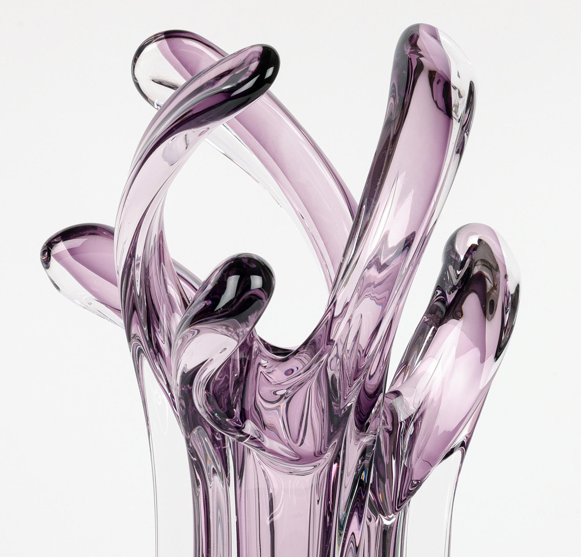 Italian Murano Mid-Century Sommerso Stylized Tentacle Art Glass Vase For Sale 9