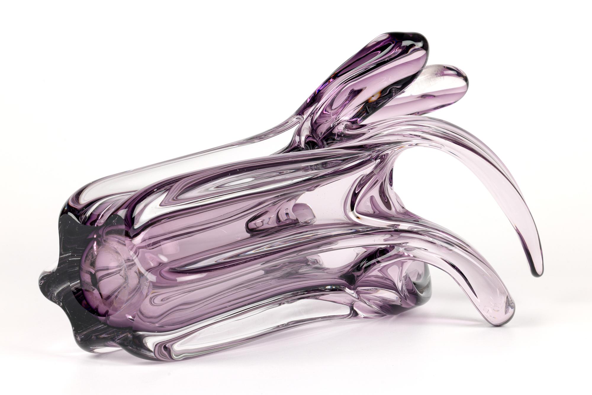 Italian Murano Mid-Century Sommerso Stylized Tentacle Art Glass Vase For Sale 13