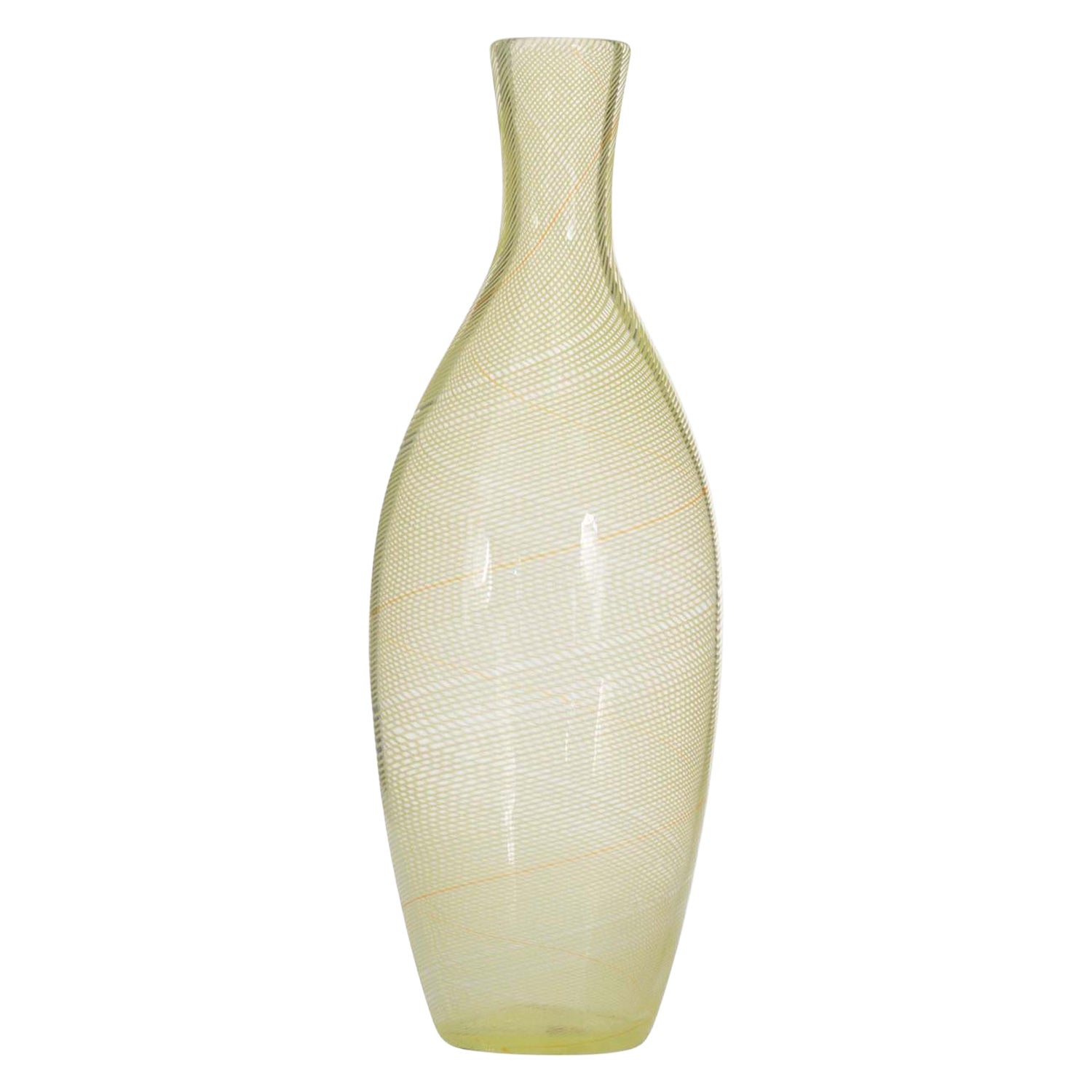 Italian Murano Mid-Century Yellow Art Glass Vase
