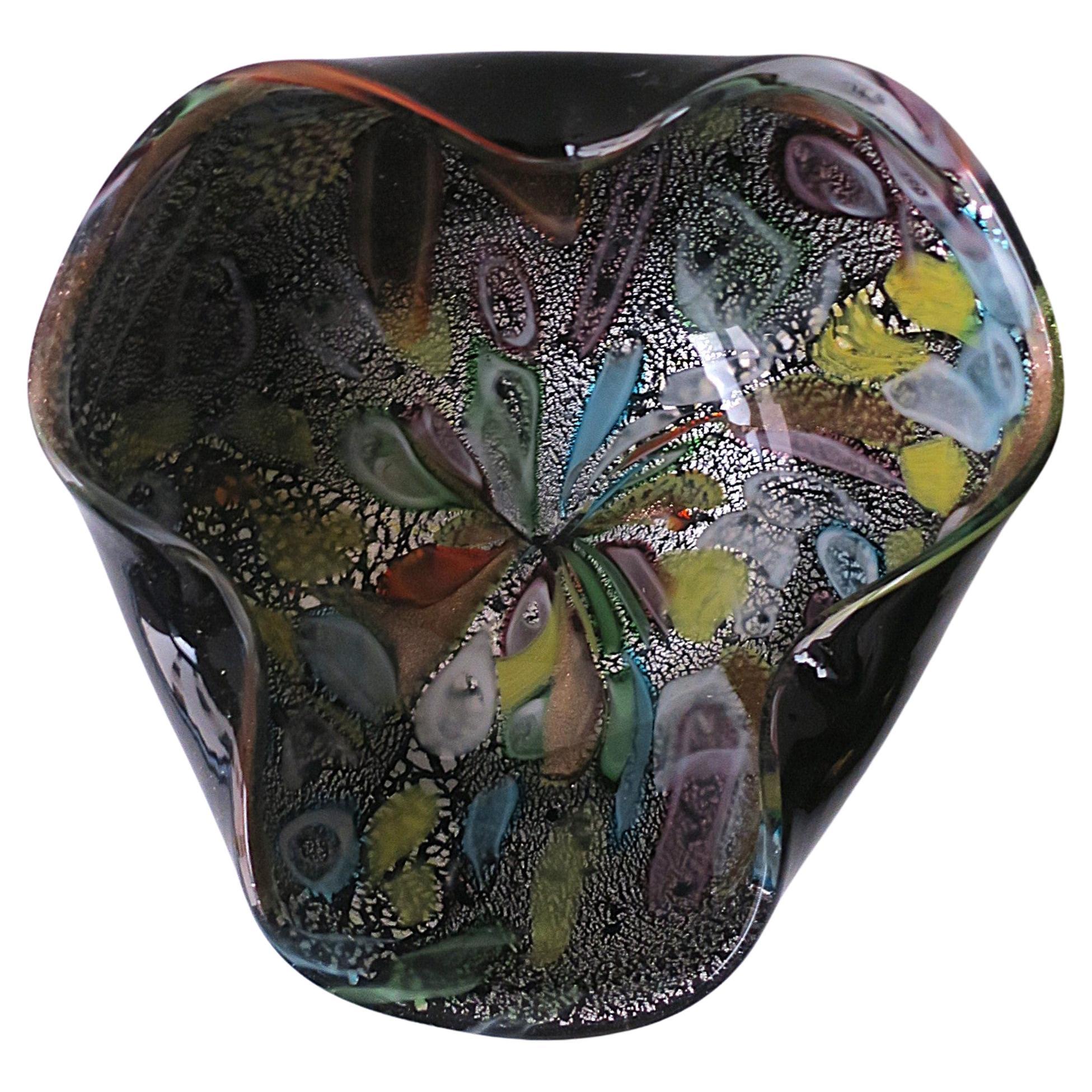Schale aus italienischem Murano-Millefiori-Kunstglas, Dino Martens zugeschrieben, um 1960