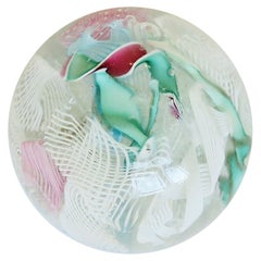 Italian Murano Millefiori Art Glass Paperweight