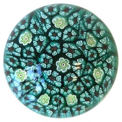 Italian Murano Millefiori Art Glass Paperweight