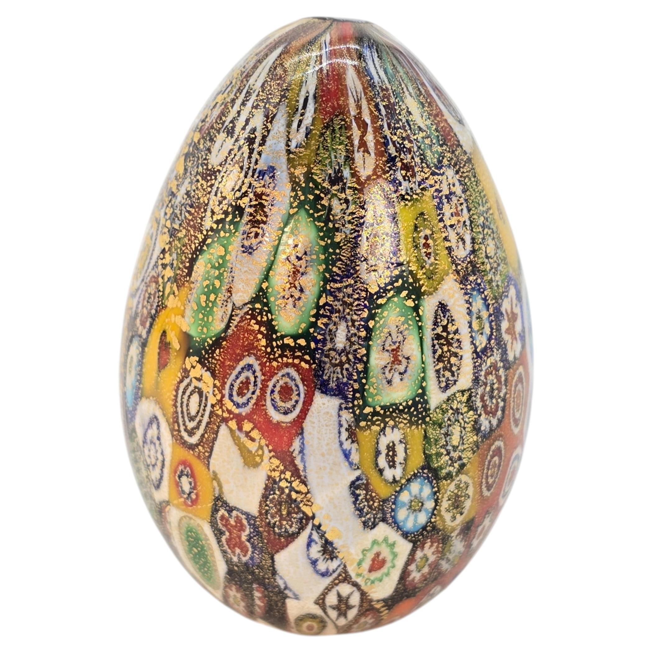 Italian Murano Millefiori egg shape Paperweight, c.1930
