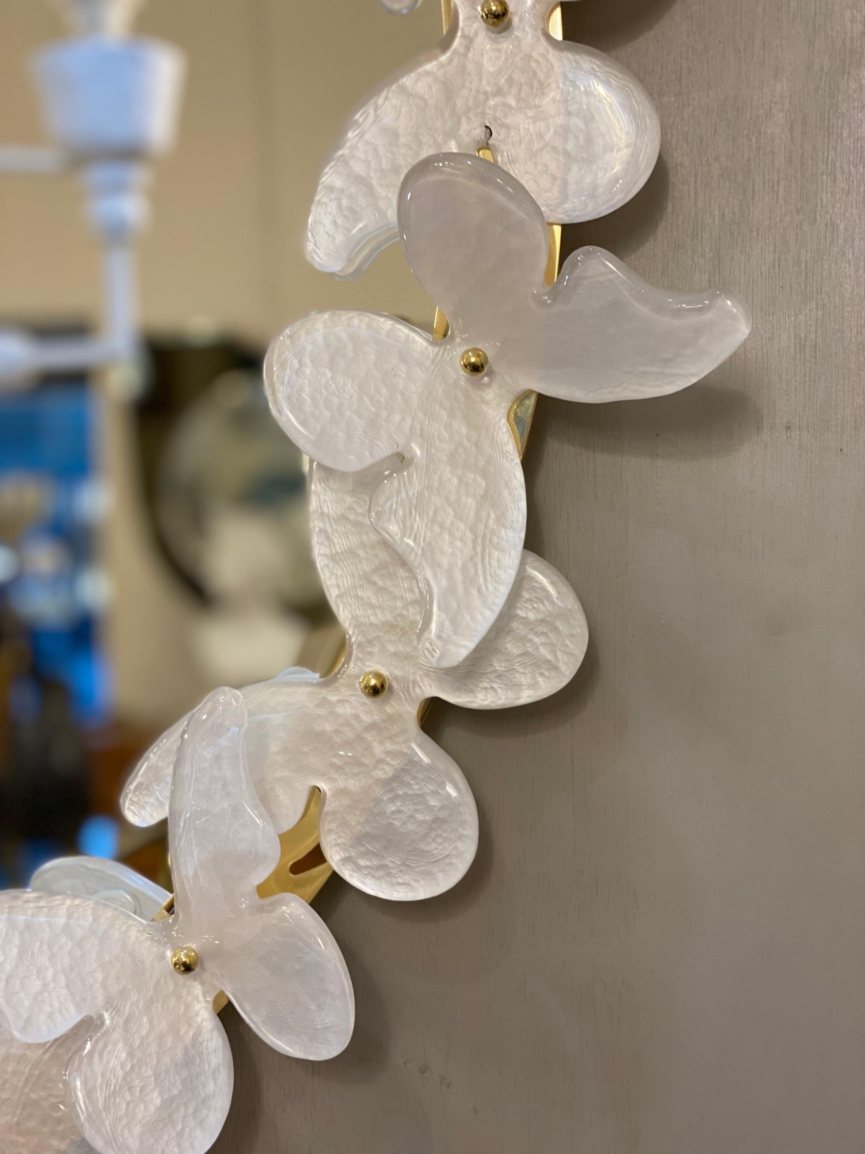 Italian Murano Mirror, Butterflies In New Condition In Nice, FR