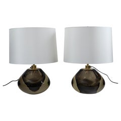 Italian Murano Modern Sommerso Pear-Shaped Globe Lamp, Contemporary