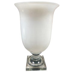 Italian Murano Opaline Glass Urn Lamp, 1950s