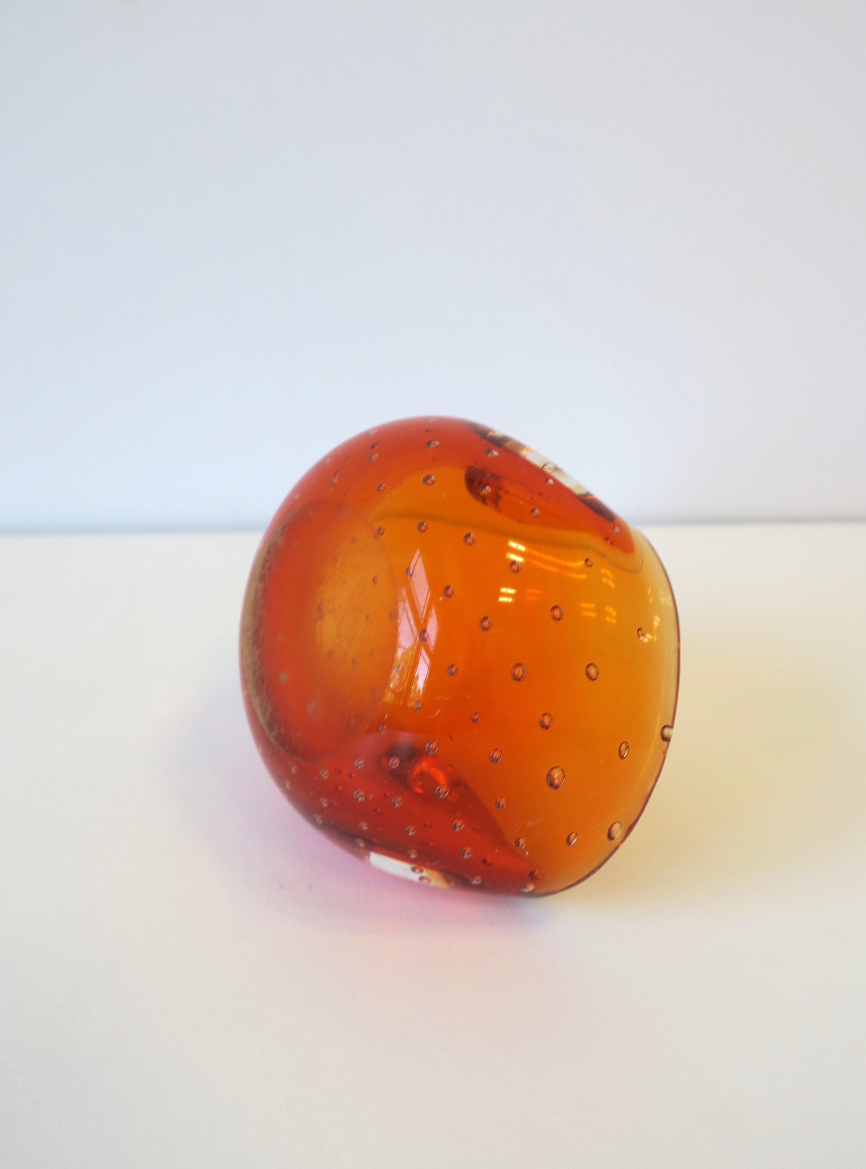 Bol en verre d'art italien de Murano orange en vente 9