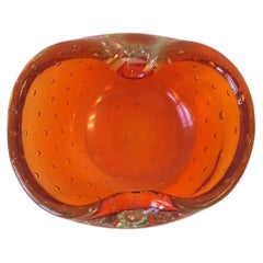 Italian Murano Orange Art Glass Bowl