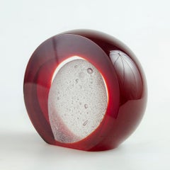 Italian Murano paperweight with microscopic view theme