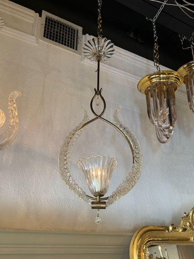 Italian Murano Pendant after Barovier & Toso For Sale 1