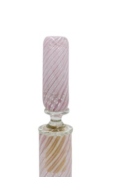 Italian Murano Pink and White Glass Decanter