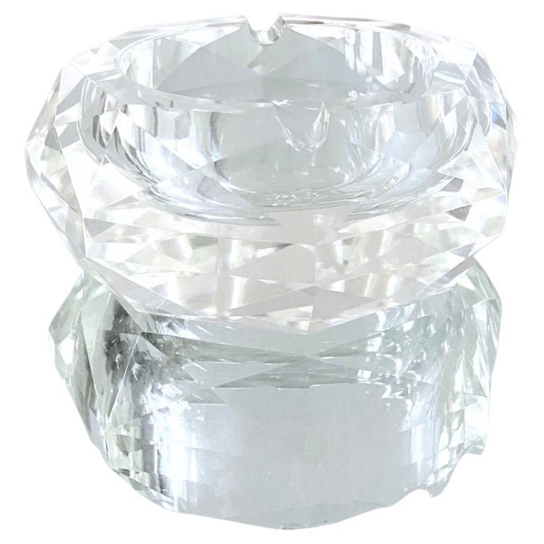Italian Murano Prism Glass Ashtray with Faceted Design, c. 1960's For Sale