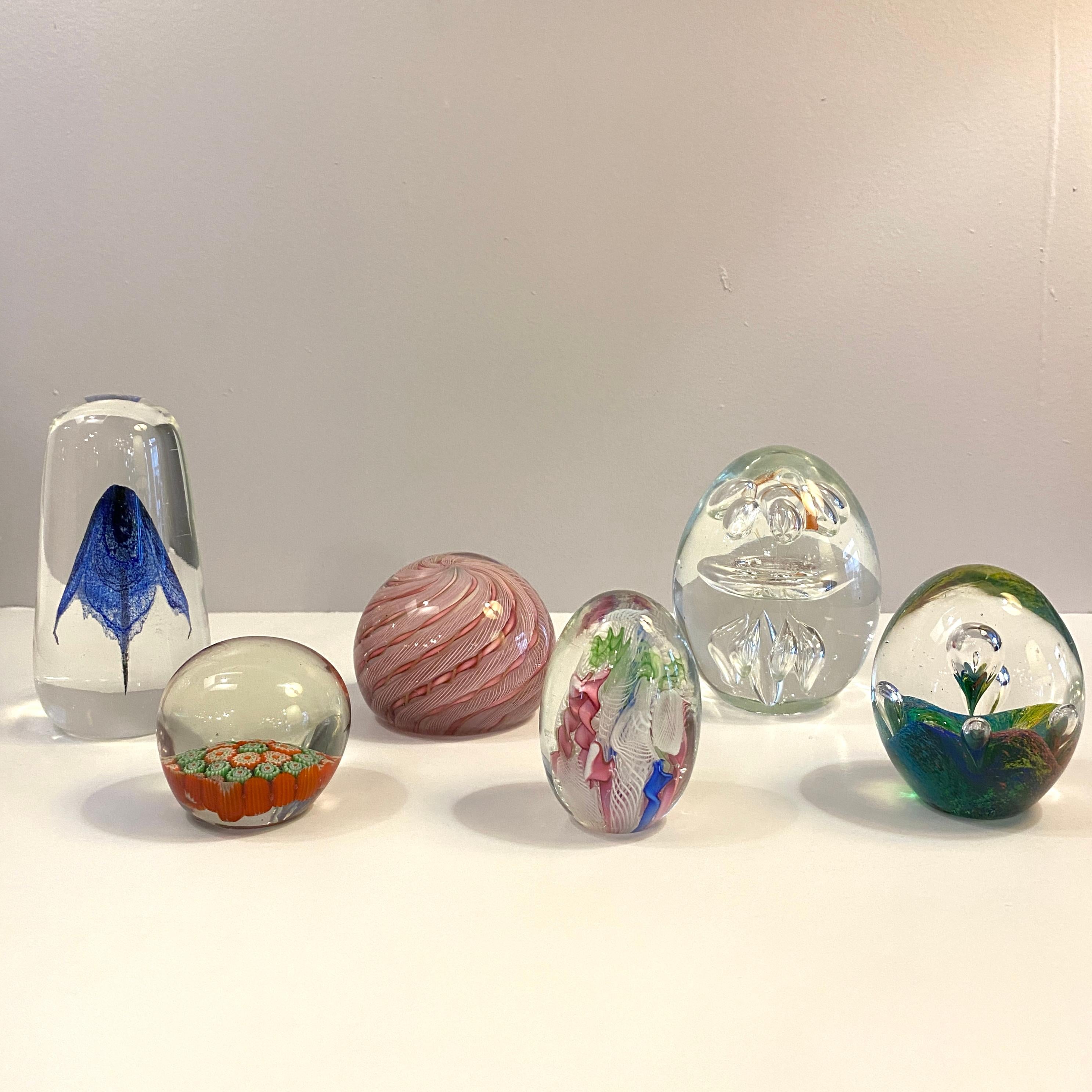 Italian Murano Rainbow Bubble Art Glass Paperweight For Sale 5