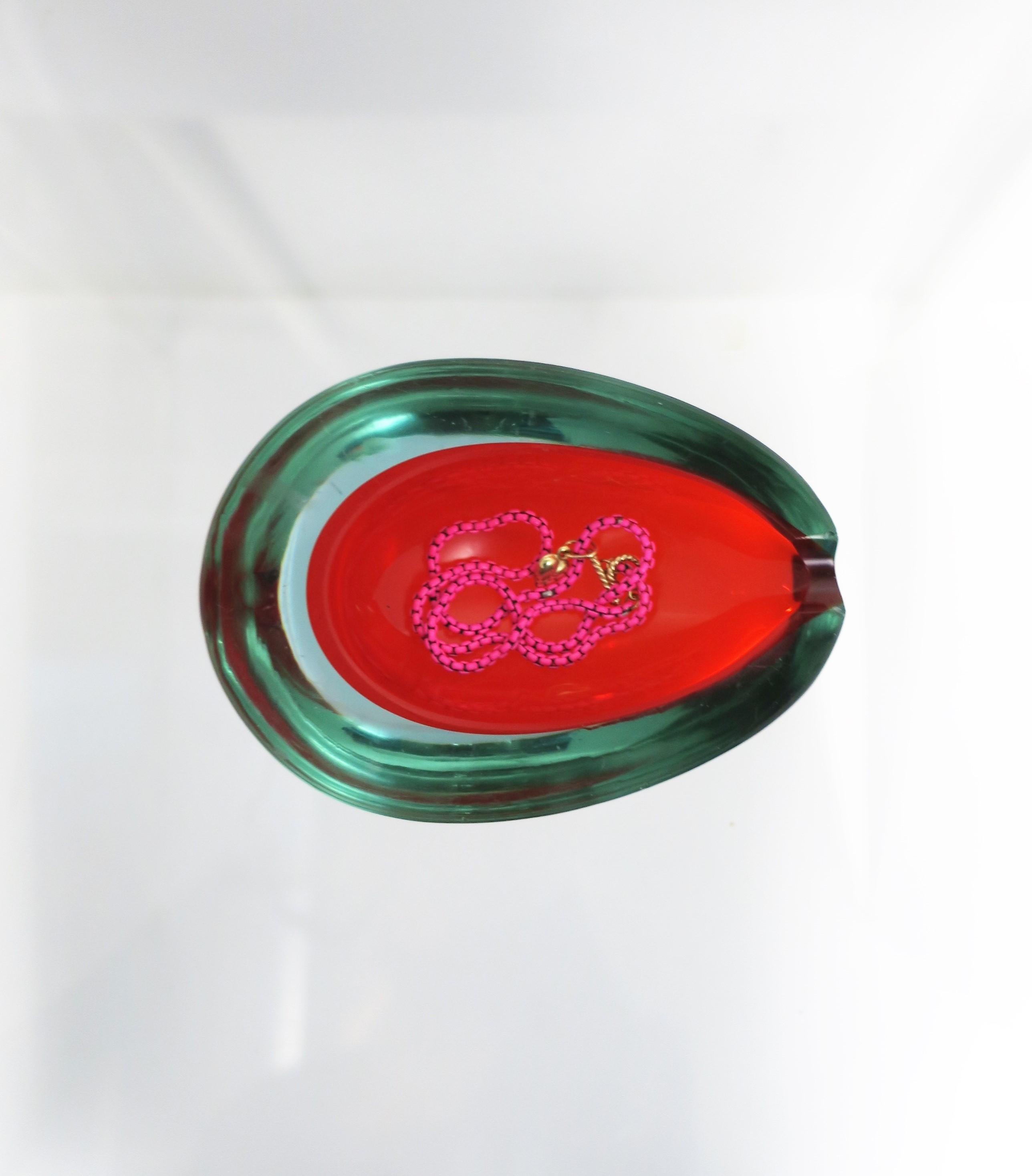 Italian Murano Red Art Glass Bowl or Ashtray For Sale 4