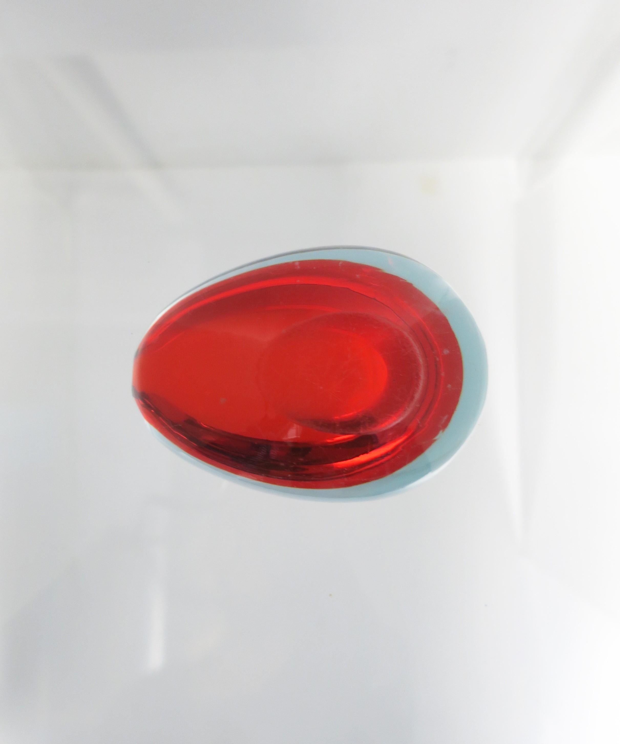 Italian Murano Red Art Glass Bowl or Ashtray For Sale 9