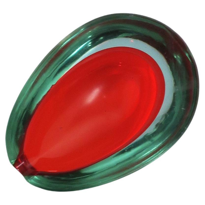 Italian Murano Red Art Glass Bowl or Ashtray